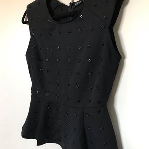Peplum Top w/ Sequin square detailing
